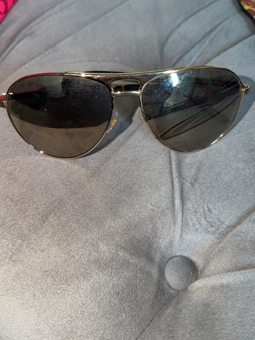 Versace Gold Frame Black Lens Aviator Sunglasses